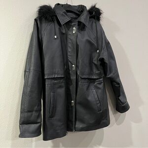 Croft and Barrow heavy leather winter jacket women’s size large